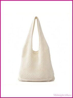 Knit Tote Bag Mesh Beach Shoulder Handbag for Women Summer Travel